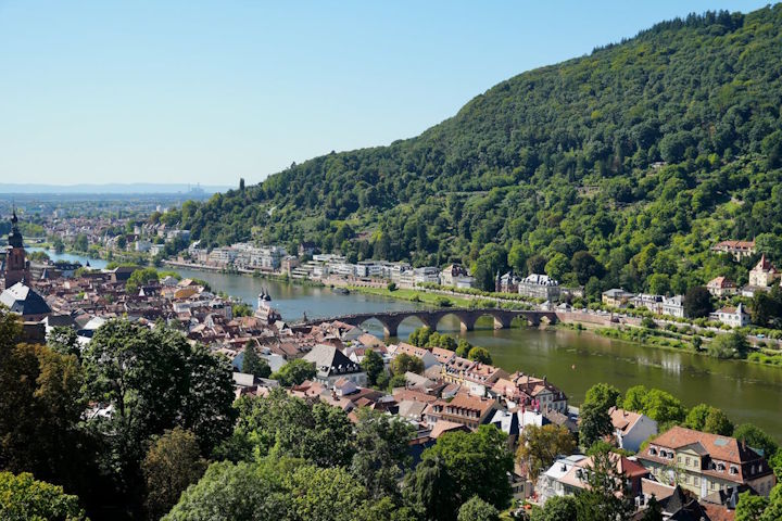 Heidelberg old town and the Neckar river