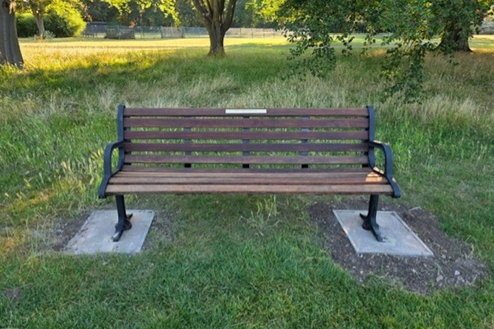 Memorial bench on Lammas Land