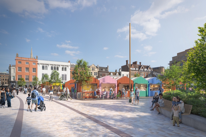 An artist's impression of how the market square might look