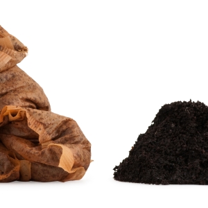 Tea bags and coffee grounds