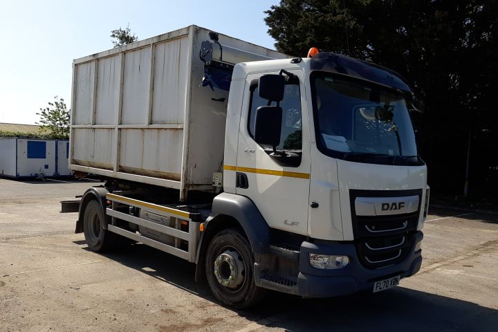 Skip on a lorry