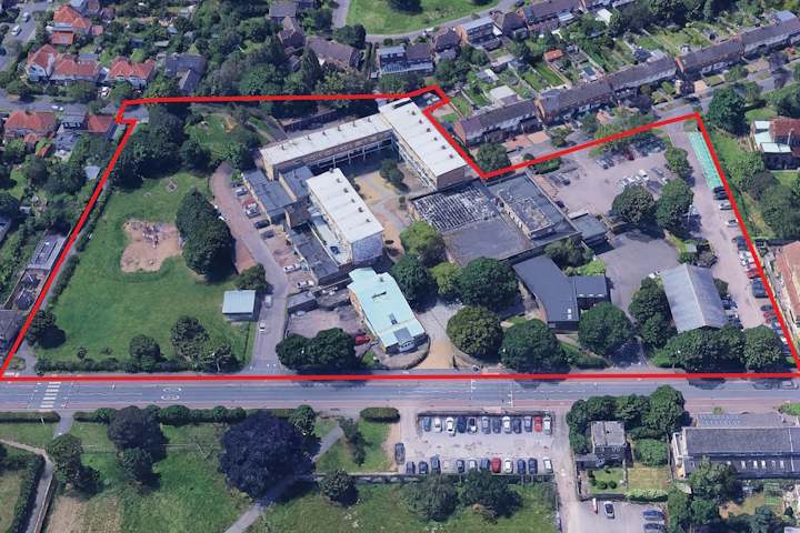 Aerial photo showing the area of the proposed Arbury Court redevelopment