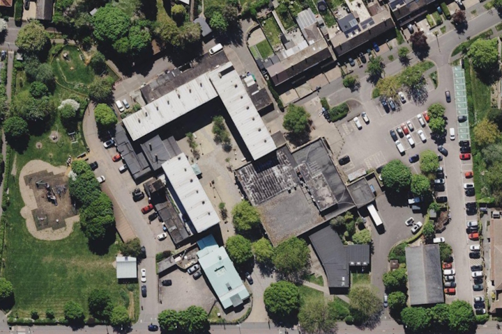 Aerial view of Arbury Court