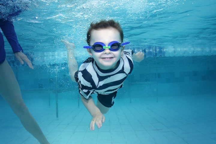 Boy swimming